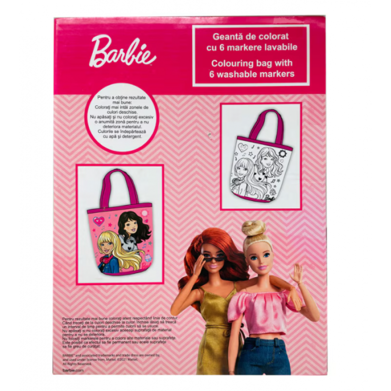 Geantă de colorat cu 6 markere lavabile