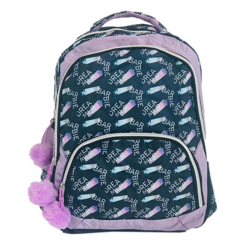 Ghiozdan mare 3 compartimente Barbie